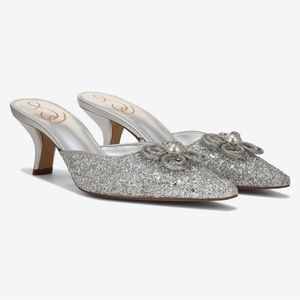Sam Edelman Bianka Tour Silver Glitter Mules